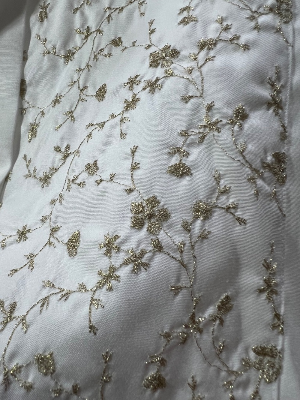 Eton White Dinner Shirt with Gold Embroidered Bib – Luxury Formal Dress Shirt - Picture 3 of 7